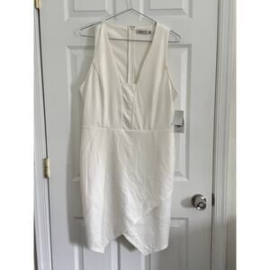 Plus Size White Cutout Sleeveless Sheath Dress XXL